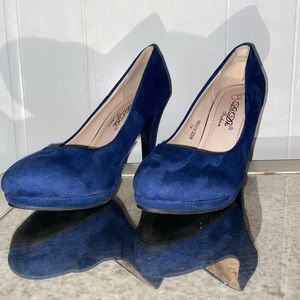 Blue suade heels